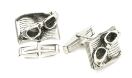 Reading Book and Eyeglass Cufflinks