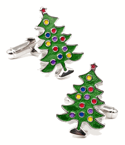 Decorated Christmas Tree Cufflinks