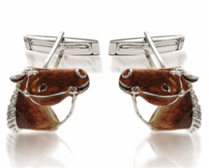 Hand Painted Designer Horse Cufflinks, from Pierce and Hobbs