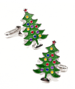 Decorated Christmas Tree Cufflinks