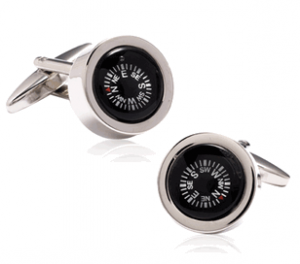 Silver Compass Cufflinks
