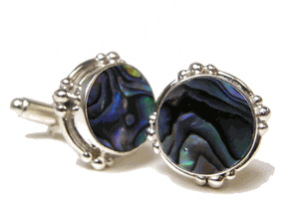Ocean Shell and Sterling Silver Cufflinks