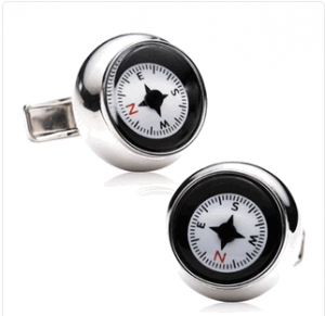 Sterling Silver Compass Cufflinks