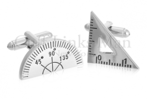 Engineering Set Square and Protractor Cufflinks