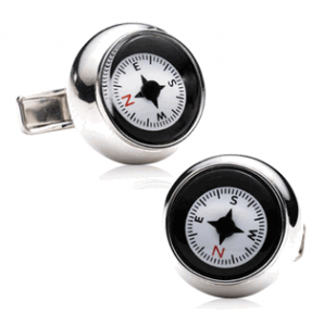 Sterling Silver Compass Cufflinks