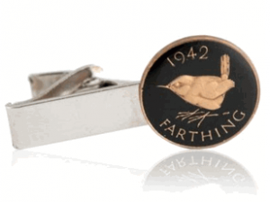 England Farthing Hand Painted Coin Tie Clip