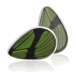 Aymara Green Tea Leaf Butterfly Cufflinks