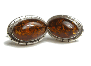 Amber Eyes, Sterling Silver designer cufflinks