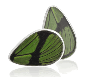 Aymara Green Tea Leaf Butterfly Cufflinks
